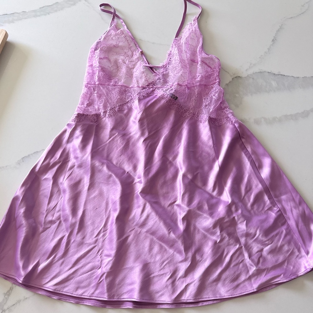 Victoria Secret nighty Lavender Lace Chemise lingerie